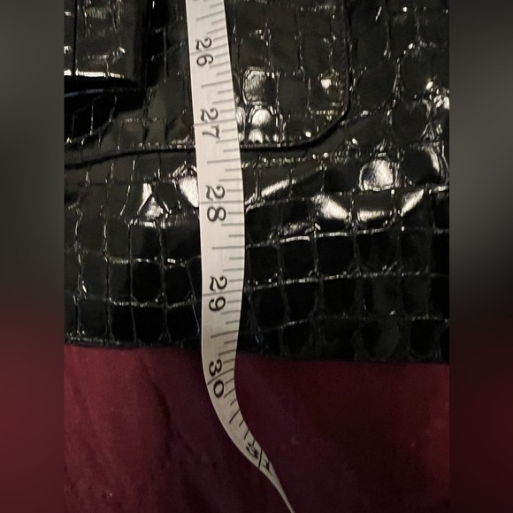 Susana Monaco Black Crocodile embossed single breasted blazer size Small, NWT - Picture 6 of 13